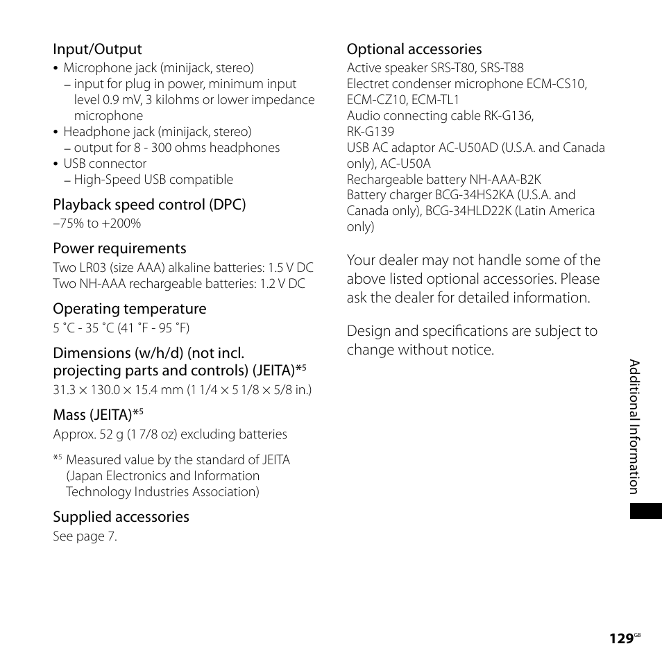 Sony ICD-SX700D User Manual | Page 129 / 134