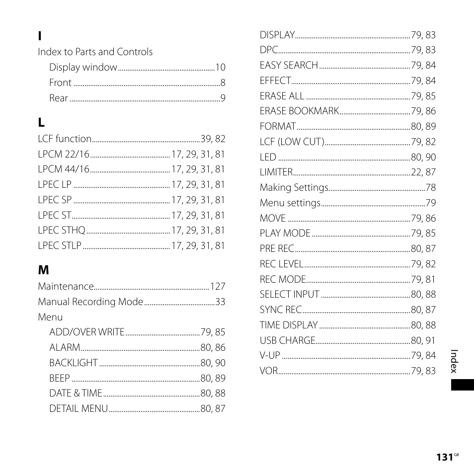 Sony ICD-SX700D User Manual | Page 131 / 134