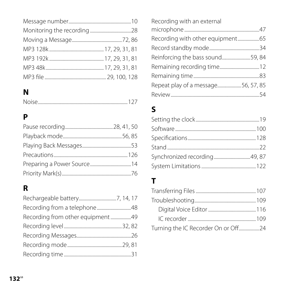 Sony ICD-SX700D User Manual | Page 132 / 134