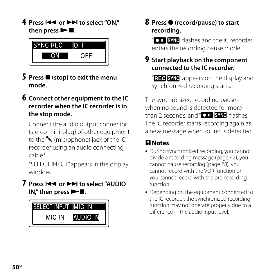 Sony ICD-SX700D User Manual | Page 50 / 134