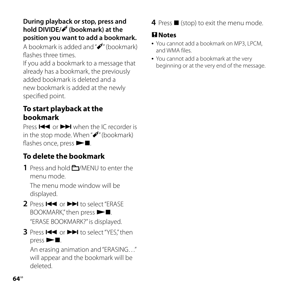 Sony ICD-SX700D User Manual | Page 64 / 134