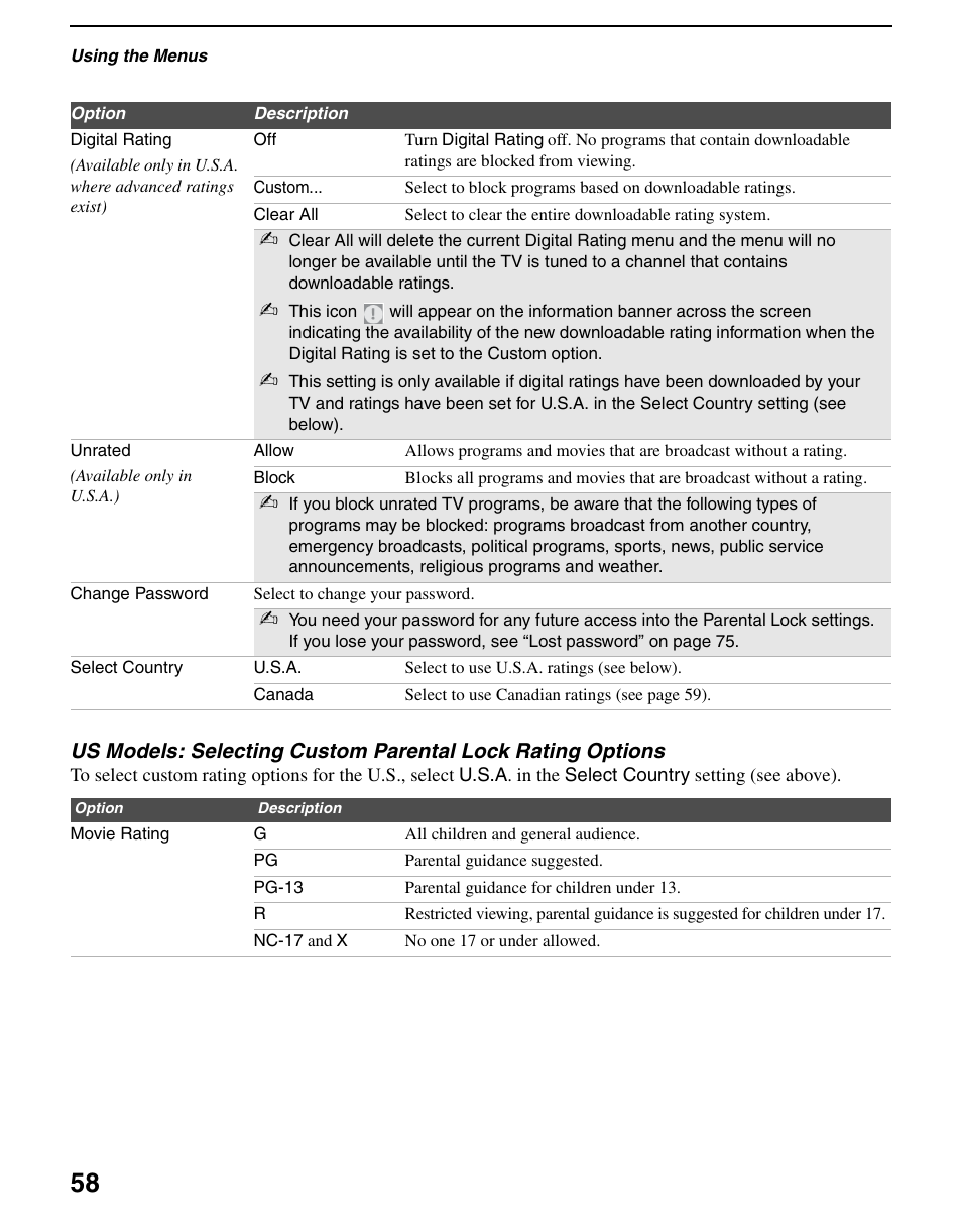 Sony KDS-R60XBR2 User Manual | Page 58 / 83