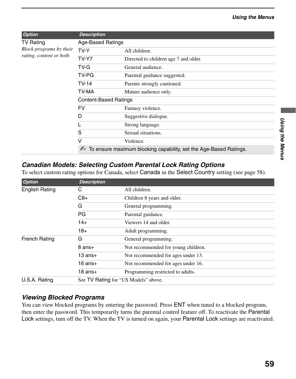 Sony KDS-R60XBR2 User Manual | Page 59 / 83