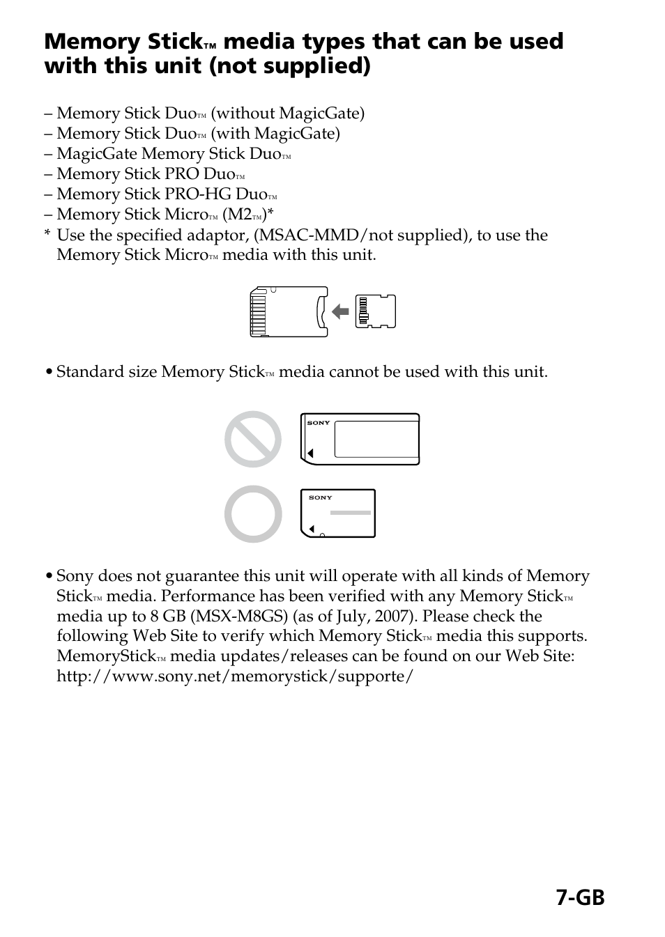 Sony MSAC-EX1 User Manual | Page 7 / 34