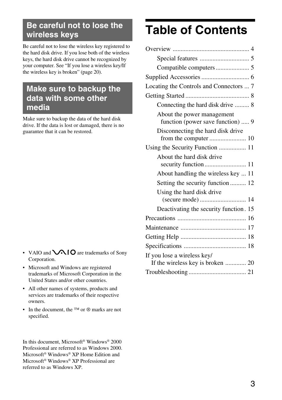 Sony VGP-UHDP04 User Manual | Page 3 / 23