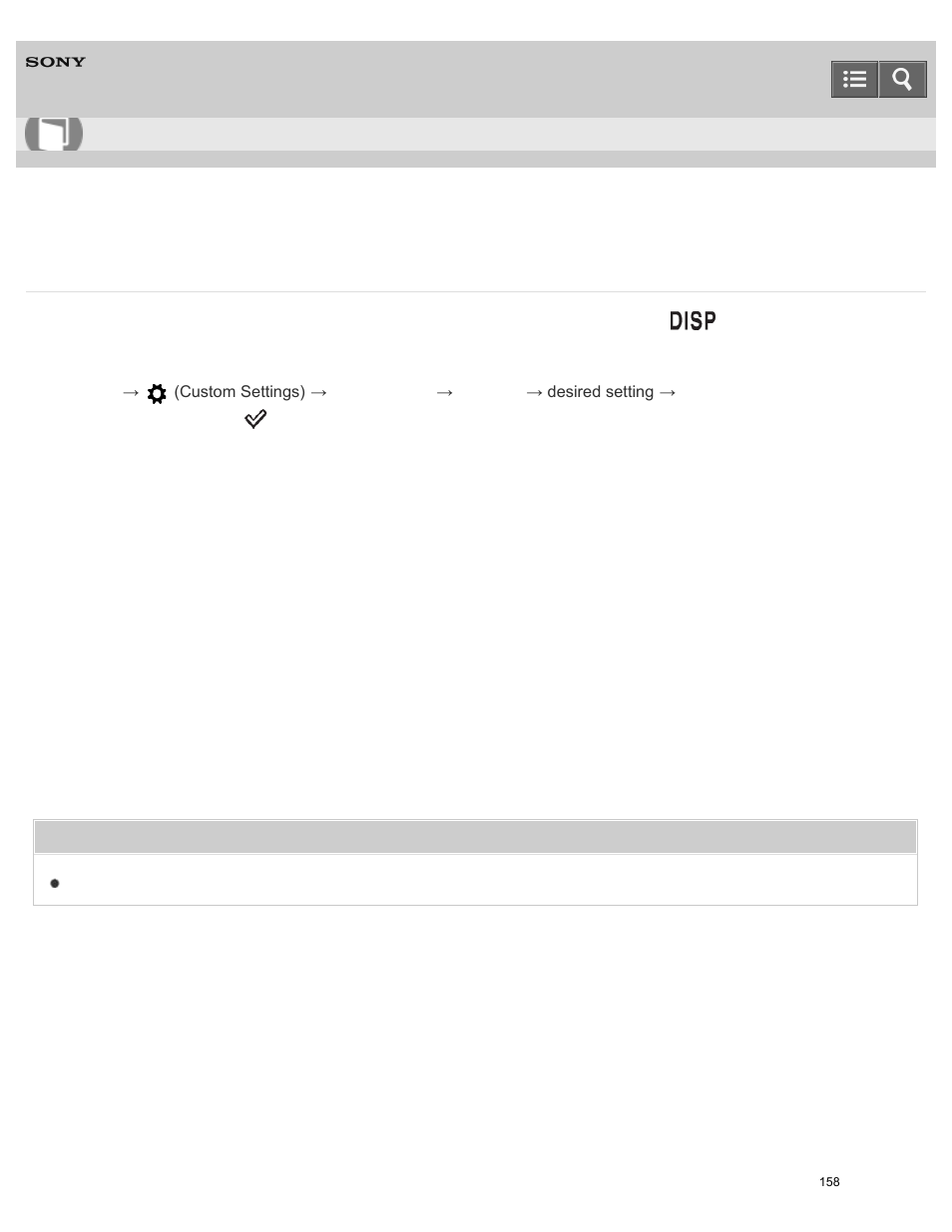 Disp button (monitor), Help guide | Sony ILCE-6000 User Manual | Page 163 / 458