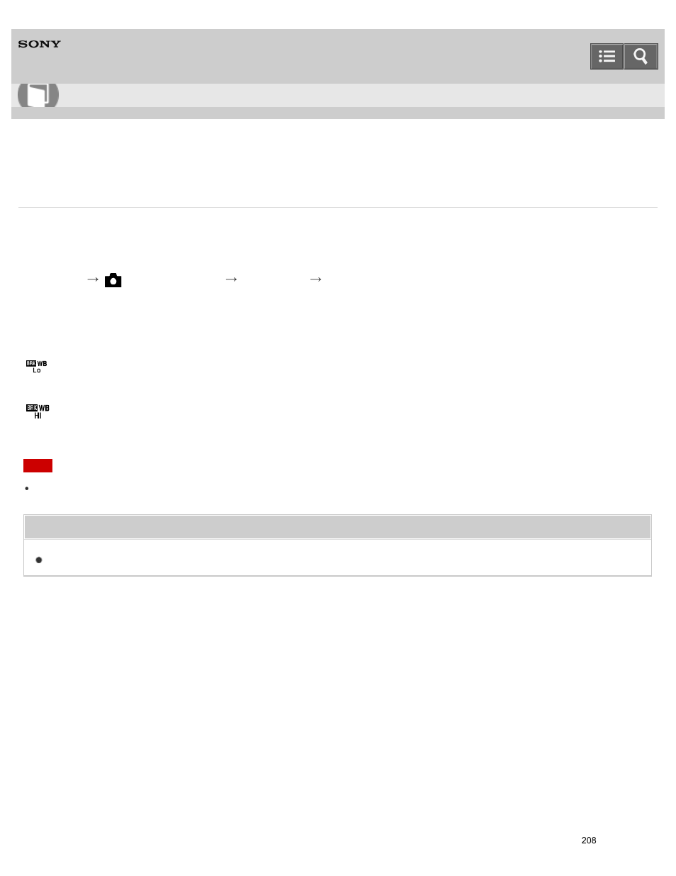 Wb bracket, Help guide | Sony ILCE-6000 User Manual | Page 213 / 458