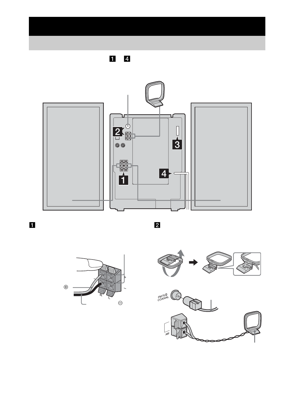 Getting started, Hooking up the system | Sony HCD-HP7 User Manual | Page 6 / 36