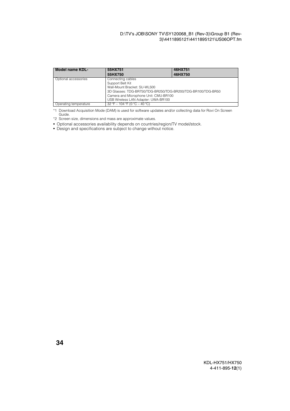 Sony KDL-55HX751 User Manual | Page 34 / 36