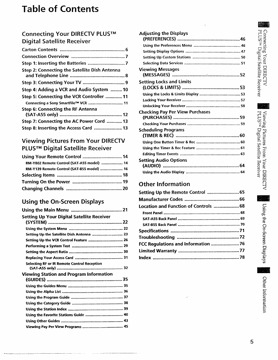 Sony SAT-A55 User Manual | Page 5 / 80