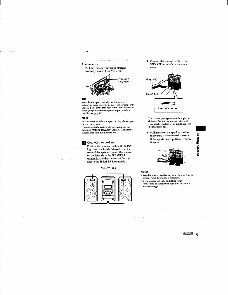 Preparation, Note, Notes | Sony DHC-MD555 User Manual | Page 5 / 100