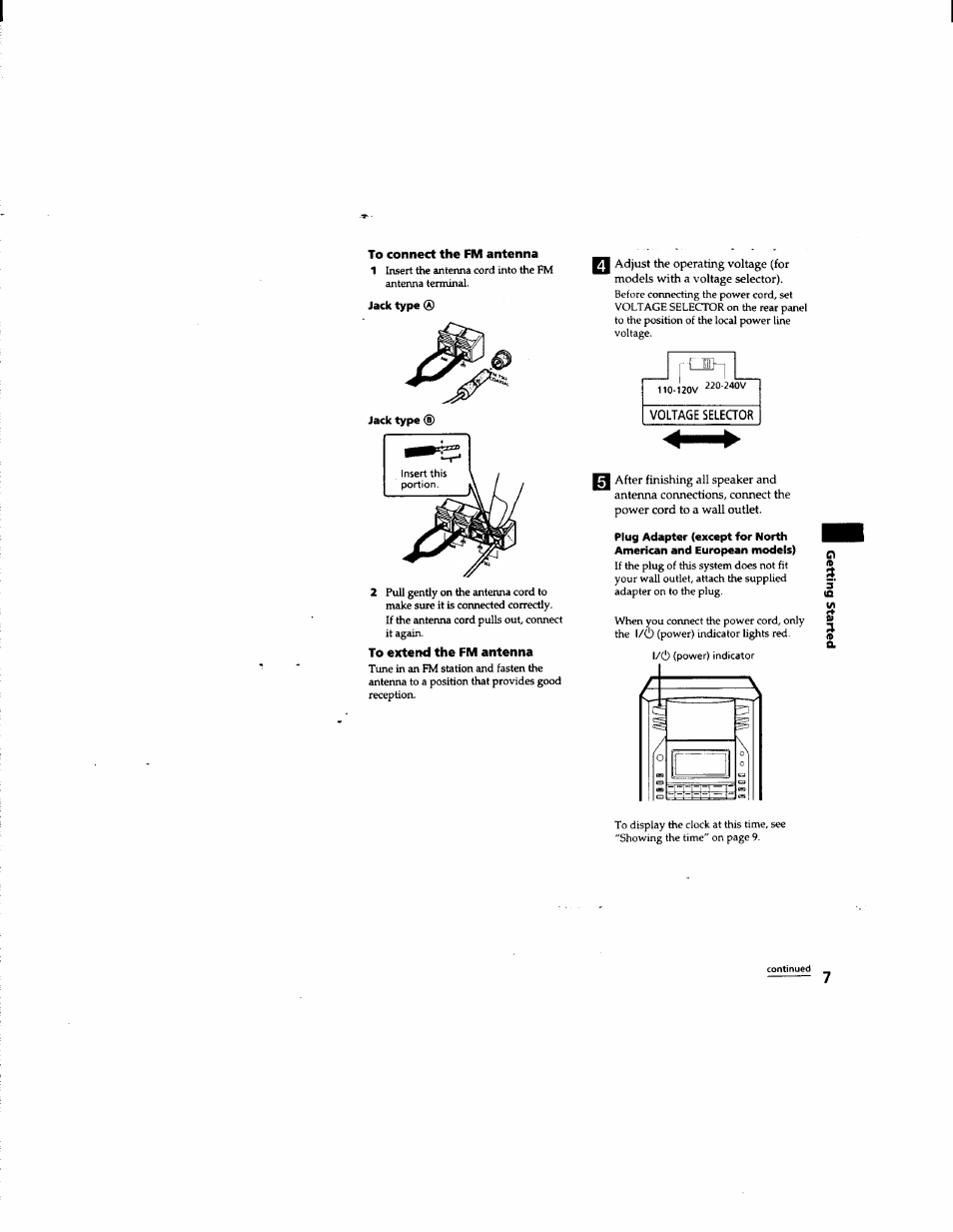 To connect the fm antenna, To extend the fm antenna | Sony DHC-MD555 User Manual | Page 7 / 100