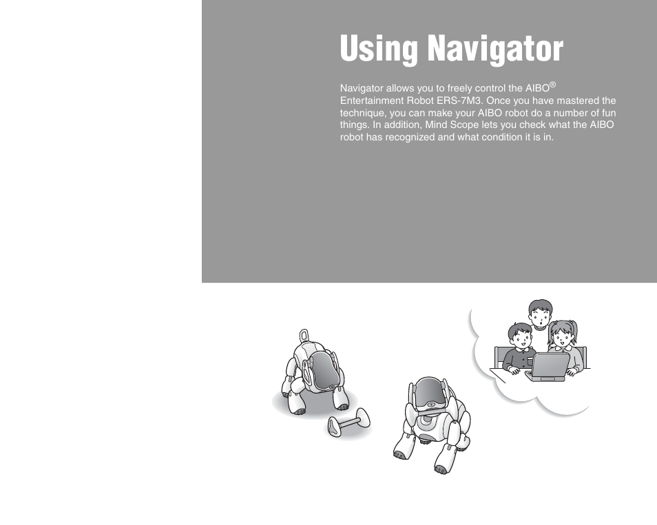 Using navigator | Sony ERS-7M3 User Manual | Page 20 / 99
