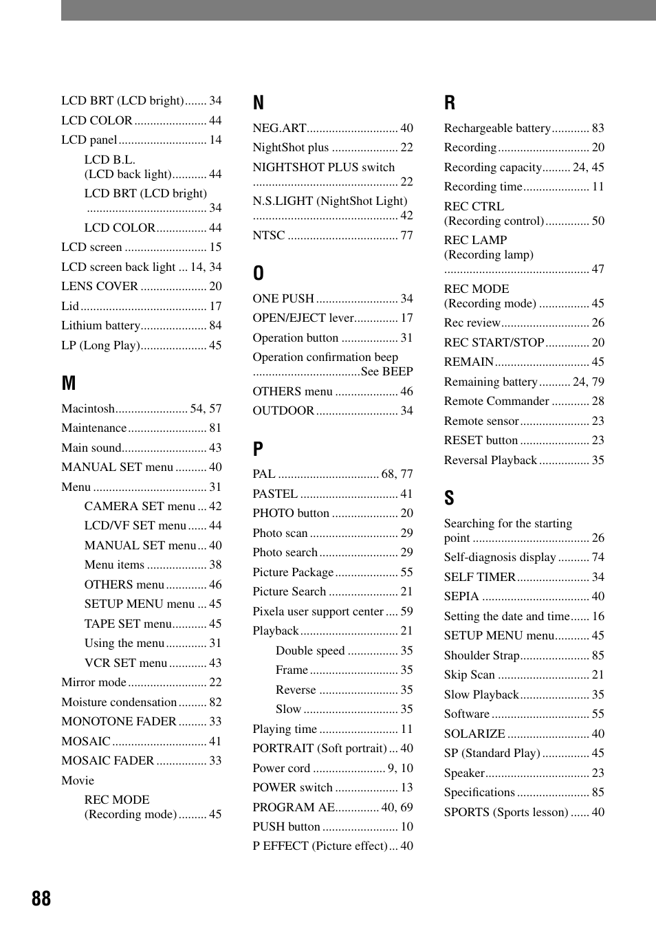 Sony DCR-HC21 User Manual | Page 88 / 92