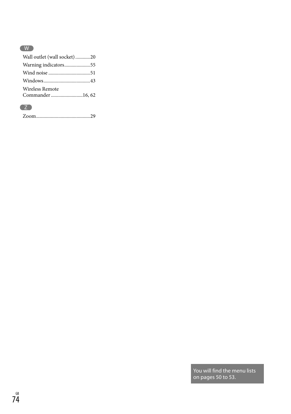 Sony HDR-PJ650V User Manual | Page 74 / 76