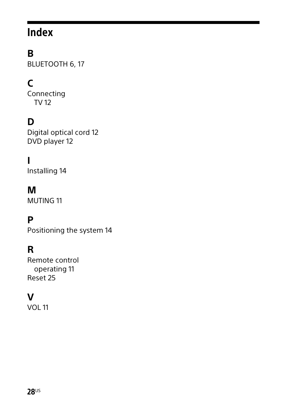 Index | Sony HT-CT60BT User Manual | Page 28 / 88
