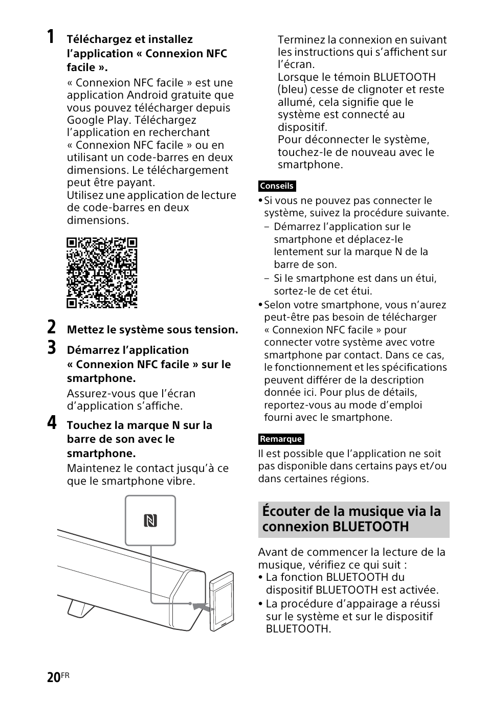 Écouter de la musique via la connexion bluetooth | Sony HT-CT60BT User Manual | Page 48 / 88
