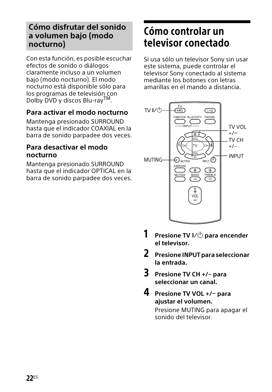 Cómo controlar un televisor conectado, Cómo controlar un televisor, Conectado | Sony HT-CT60BT User Manual | Page 78 / 88
