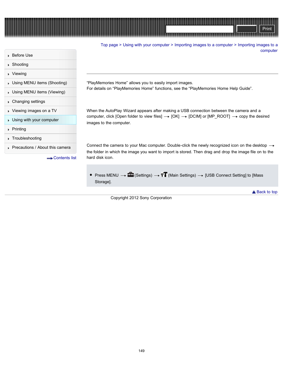 Importing images to a computer, Details, Cyber-shot user guide | Sony DSC-H90 User Manual | Page 149 / 185