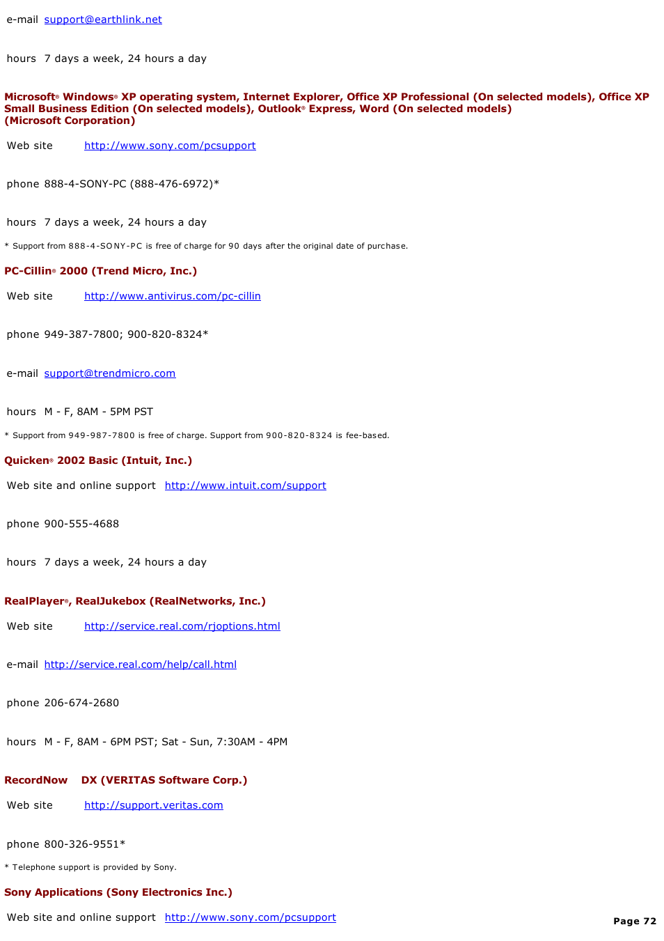Sony PCV-RX640 User Manual | Page 72 / 88