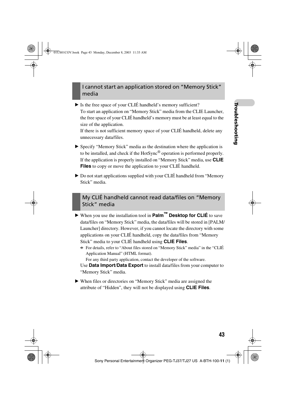 Sony PEG-TJ27 User Manual | Page 43 / 51