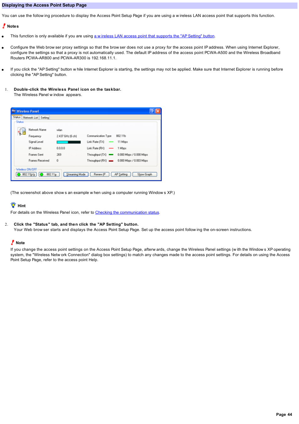 Details, see | Sony PCWA-C800S User Manual | Page 44 / 81