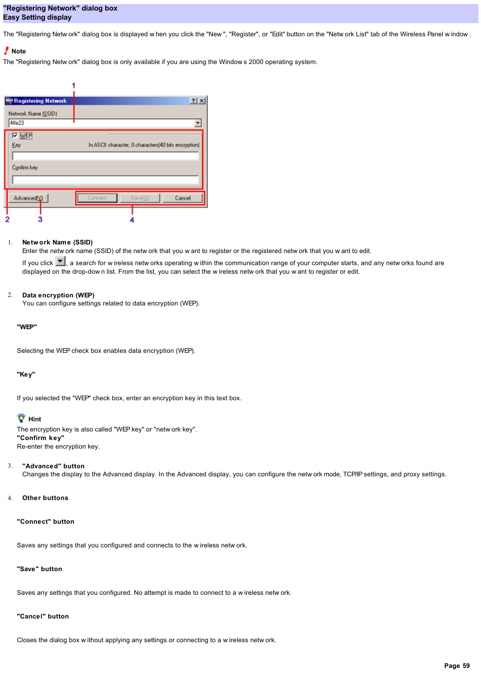 Easy setting display | Sony PCWA-C800S User Manual | Page 59 / 81