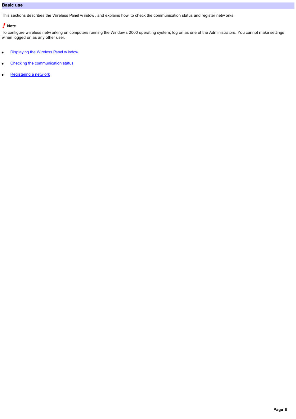 Basic use | Sony PCWA-C800S User Manual | Page 6 / 81