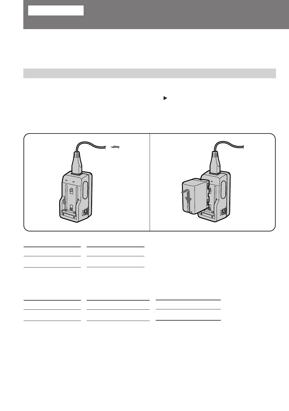 Charging and inserting the battery pack | Sony DCR-VX1000 User Manual | Page 6 / 88