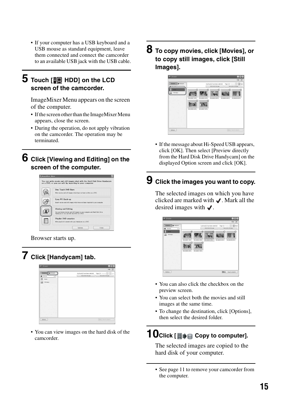Sony DCR-SR100 User Manual | Page 15 / 27