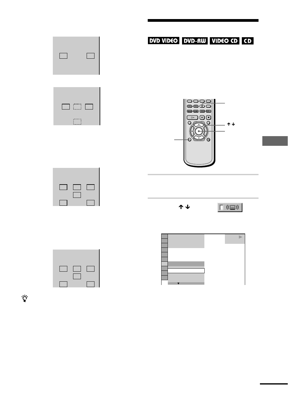Surround mode settings, So und adj u s tme nt s, Press display during playback | Press x / x to select (surround), then press enter | Sony DVP-NS500V User Manual | Page 55 / 96