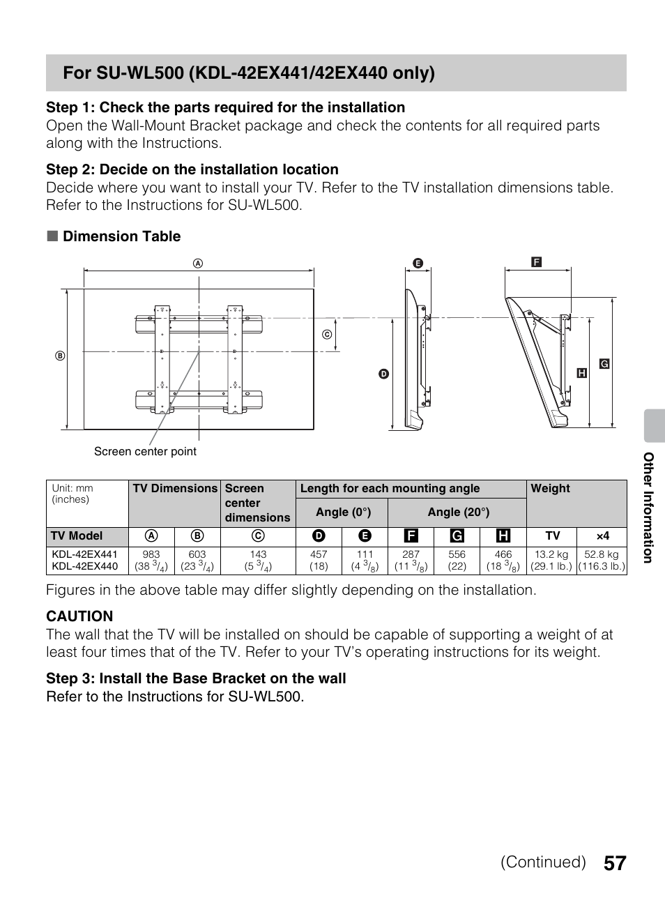 Continued) | Sony KDL-42EX440 User Manual | Page 57 / 76