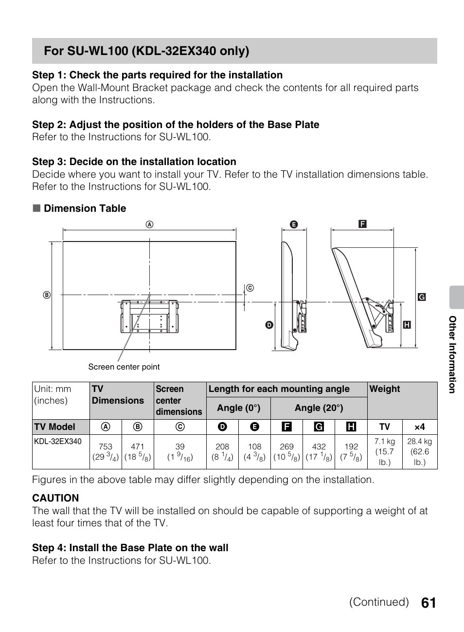 Continued) | Sony KDL-42EX440 User Manual | Page 61 / 76