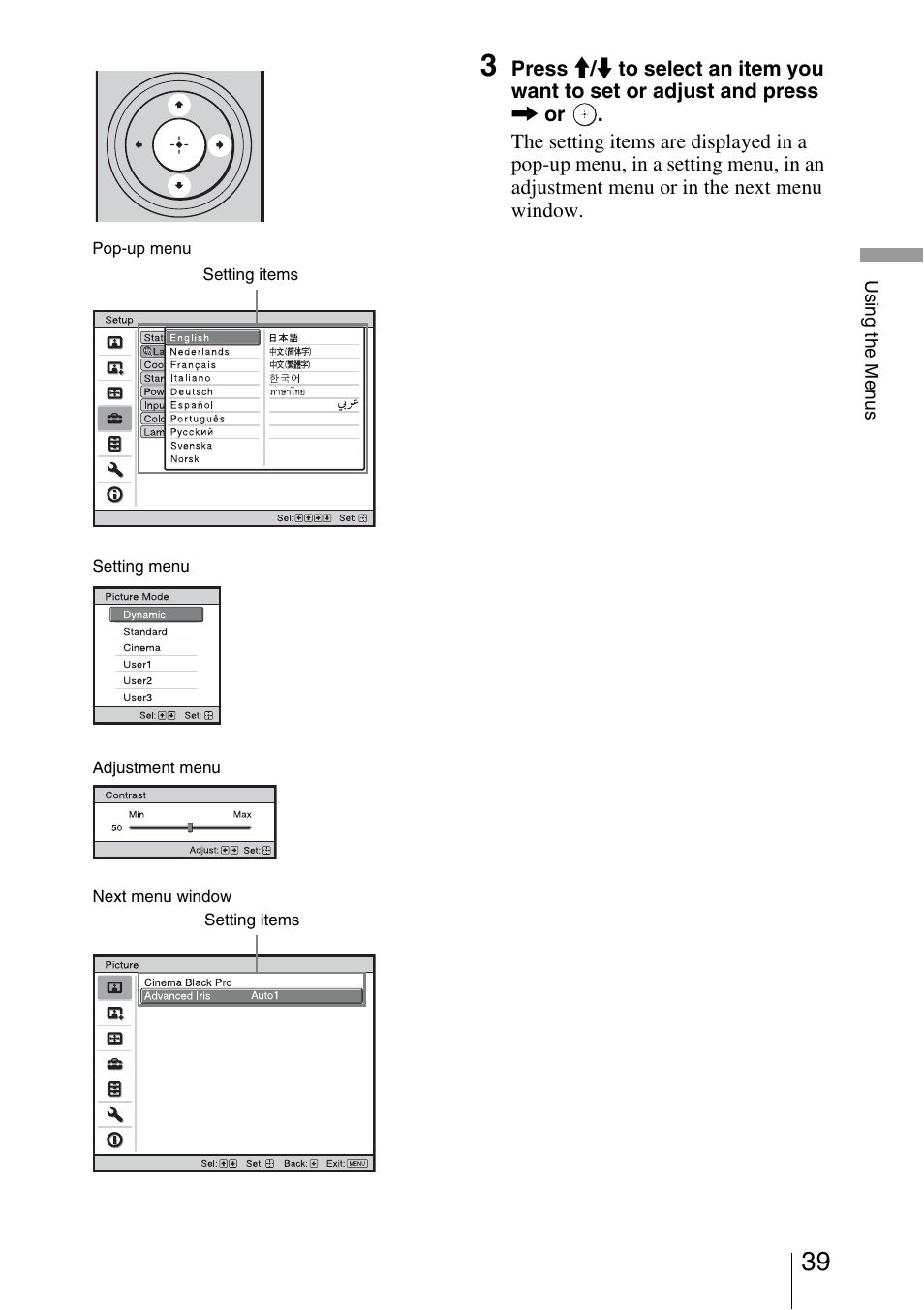 Sony VPL-VW200 User Manual | Page 39 / 88