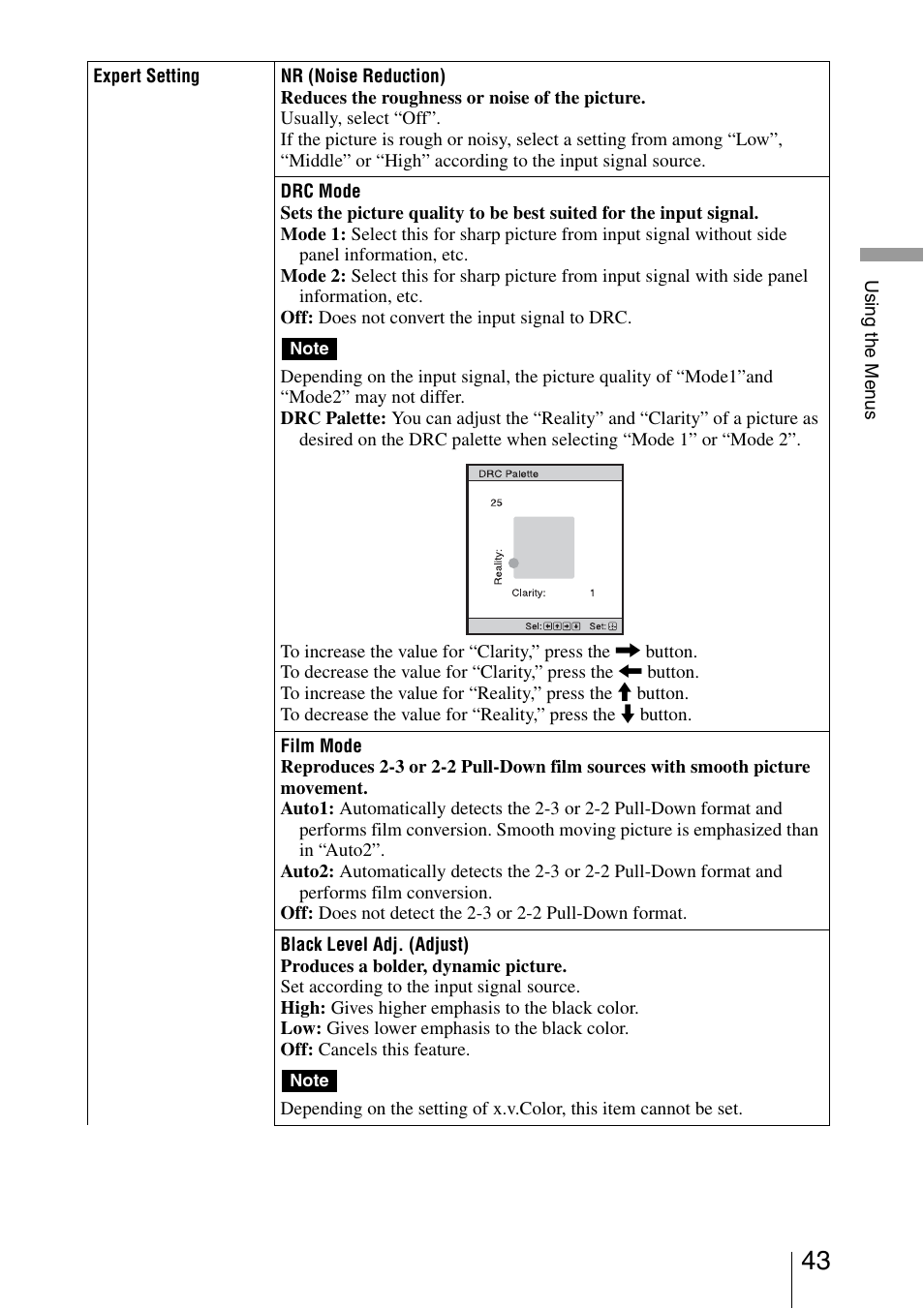 Sony VPL-VW200 User Manual | Page 43 / 88