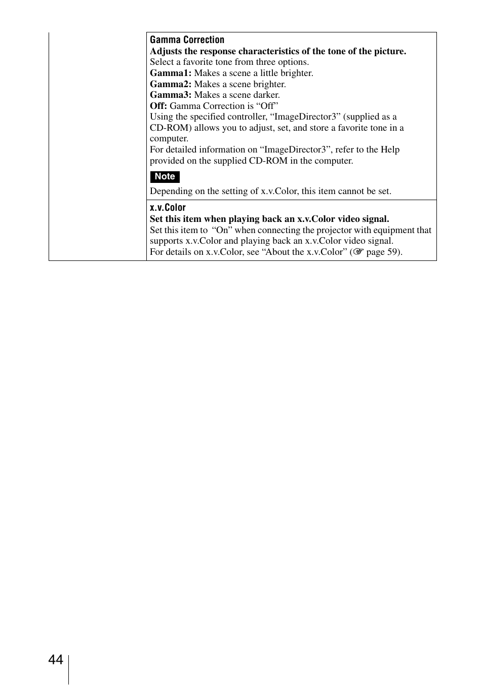 Sony VPL-VW200 User Manual | Page 44 / 88