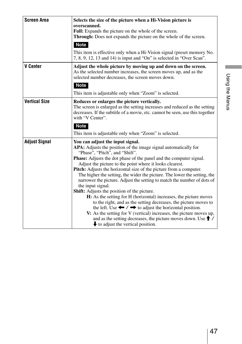The subtitle | Sony VPL-VW200 User Manual | Page 47 / 88