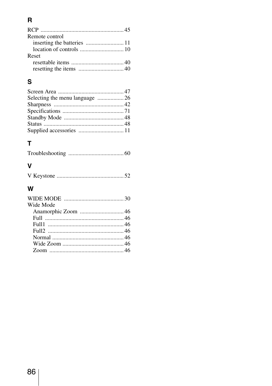 Sony VPL-VW200 User Manual | Page 86 / 88