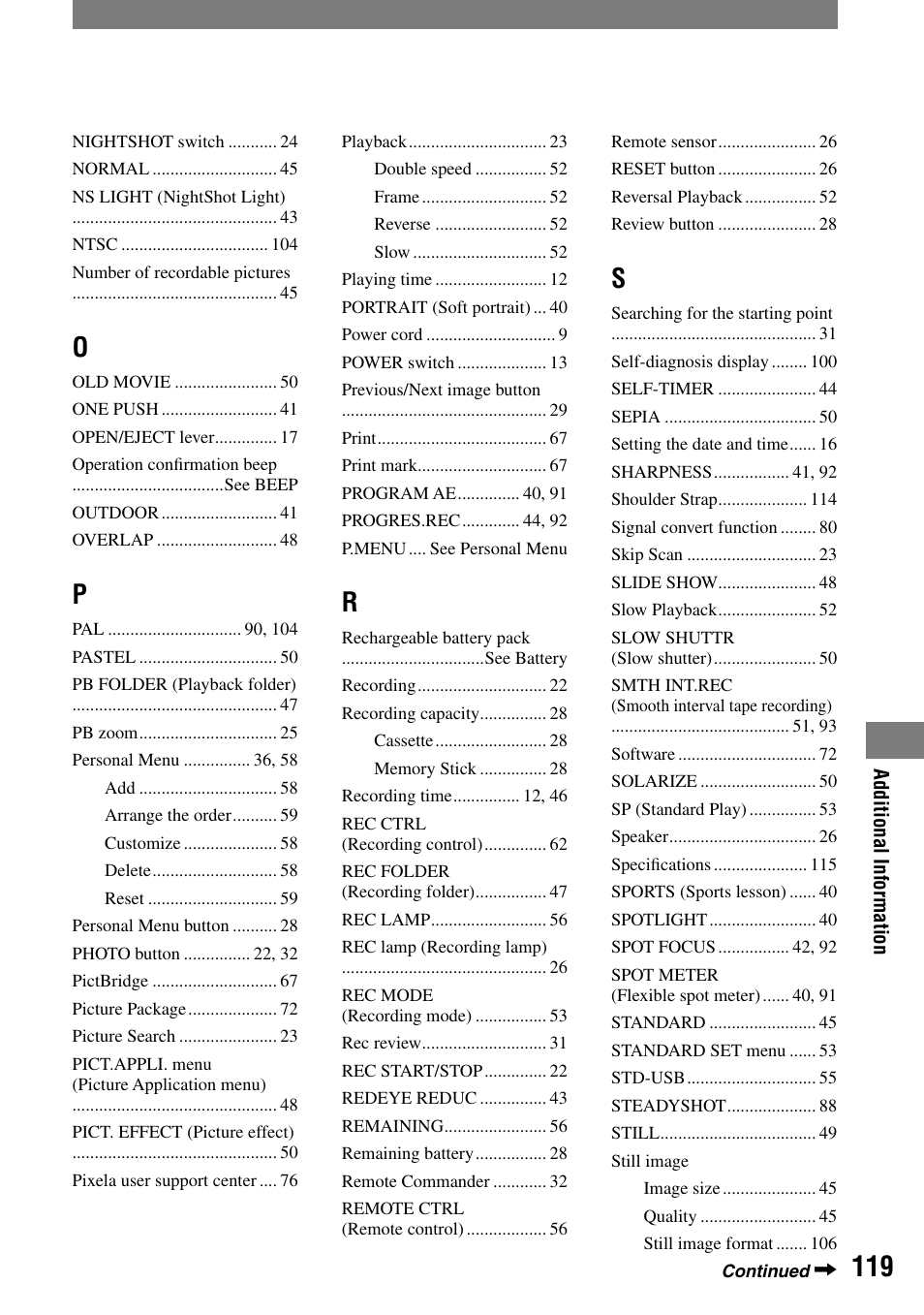 Sony DCR-HC90 User Manual | Page 119 / 123
