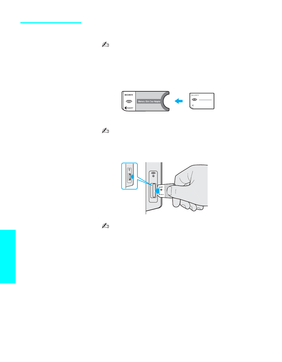 Inserting the memory stick duo | Sony KE-50XS910 User Manual | Page 72 / 116