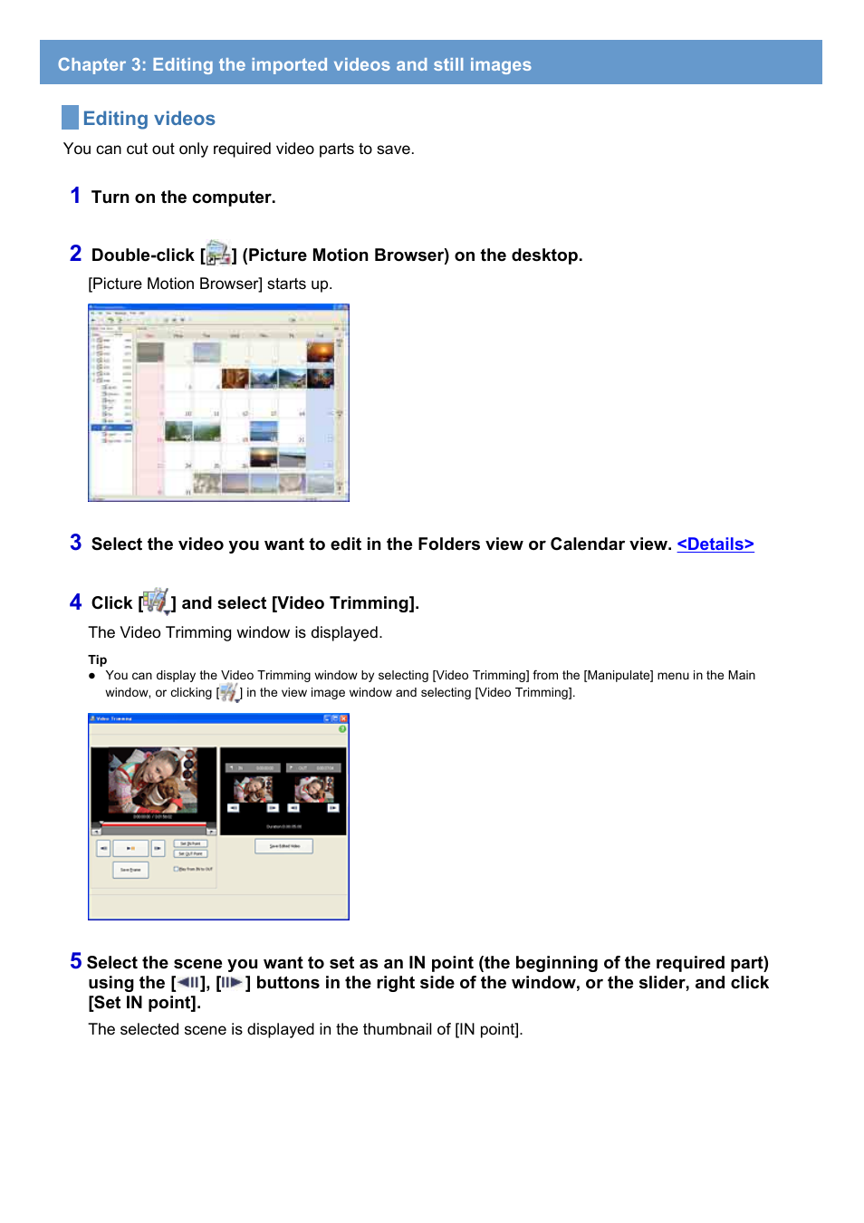 Editing videos | Sony DCR-DVD308 User Manual | Page 17 / 33