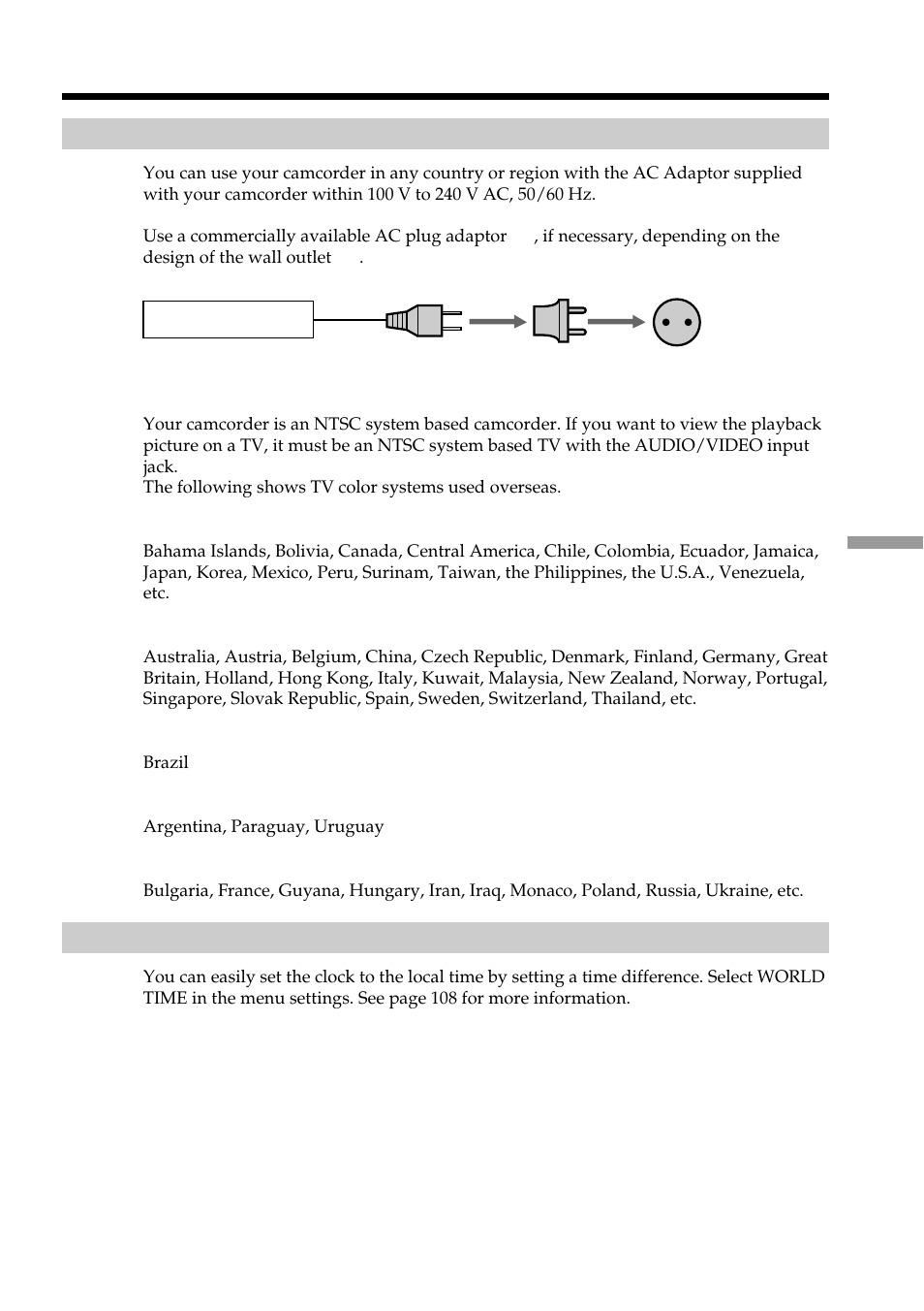Using your camcorder abroad | Sony DCR-VX2100 User Manual | Page 157 / 176