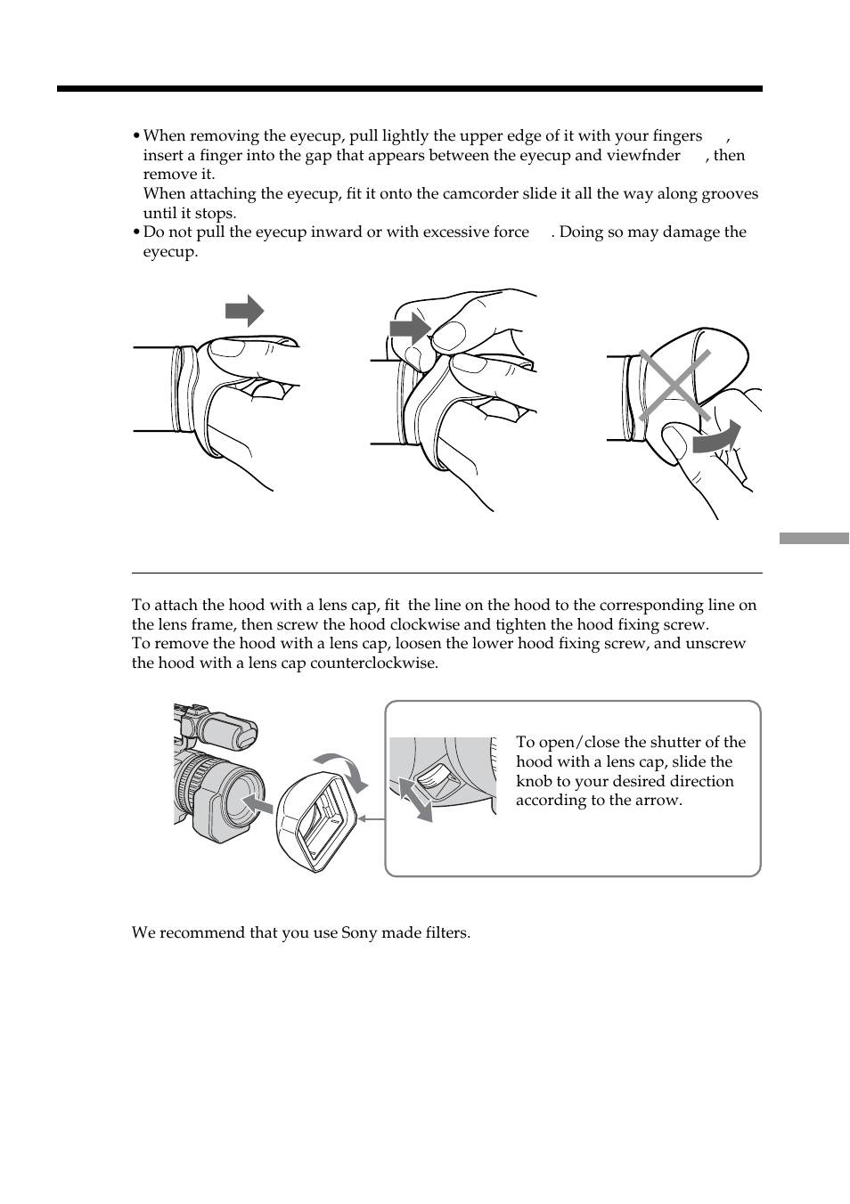 Identifying the parts and controls | Sony DCR-VX2100 User Manual | Page 167 / 176
