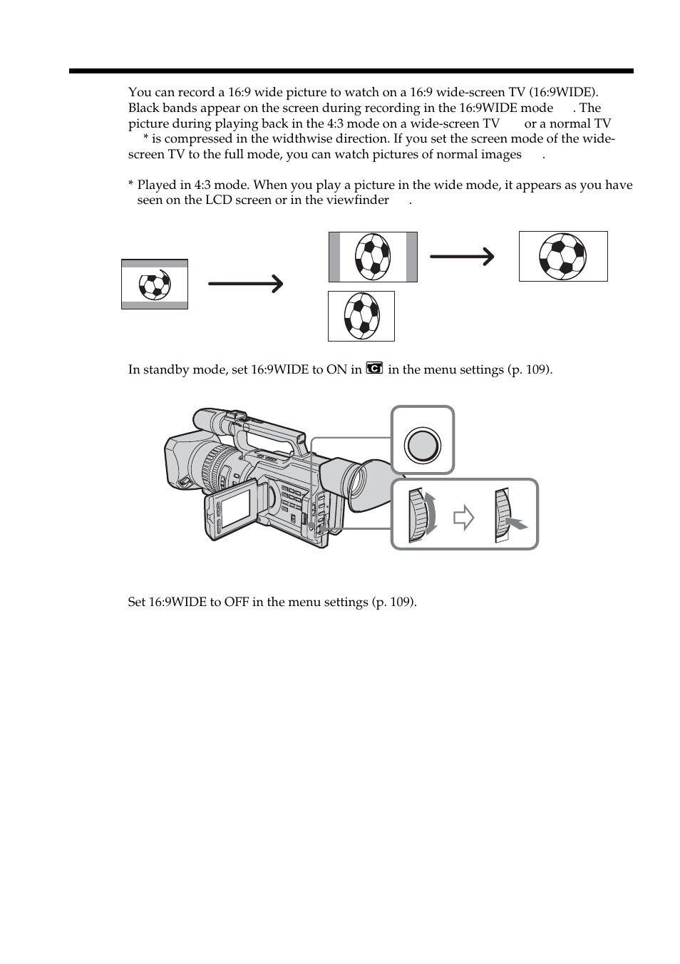Using the wide mode | Sony DCR-VX2100 User Manual | Page 36 / 176