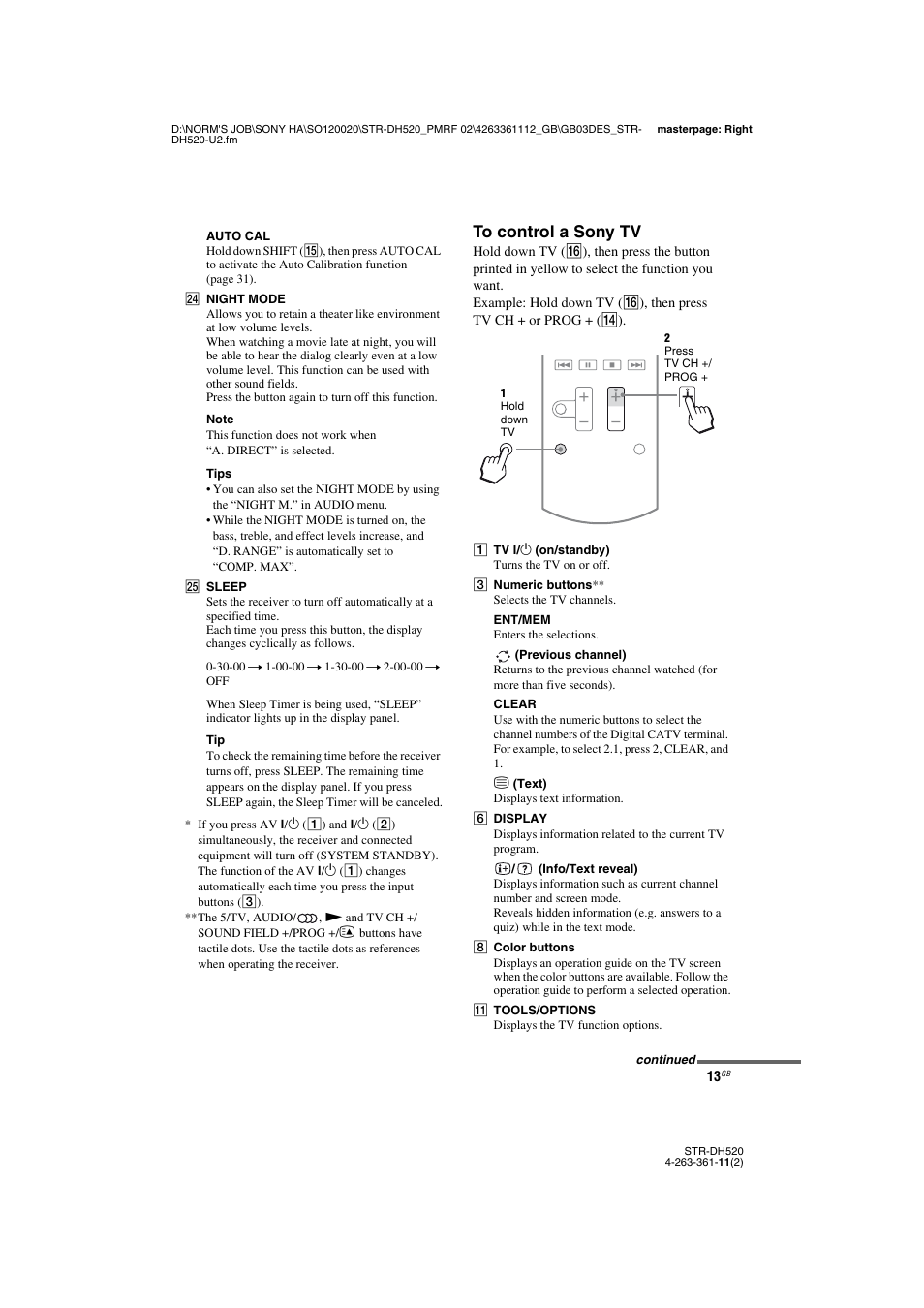 Sony STR-DH520 User Manual | Page 13 / 72