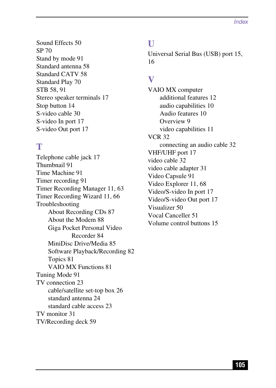 Sony PCV-MXS10 User Manual | Page 105 / 105