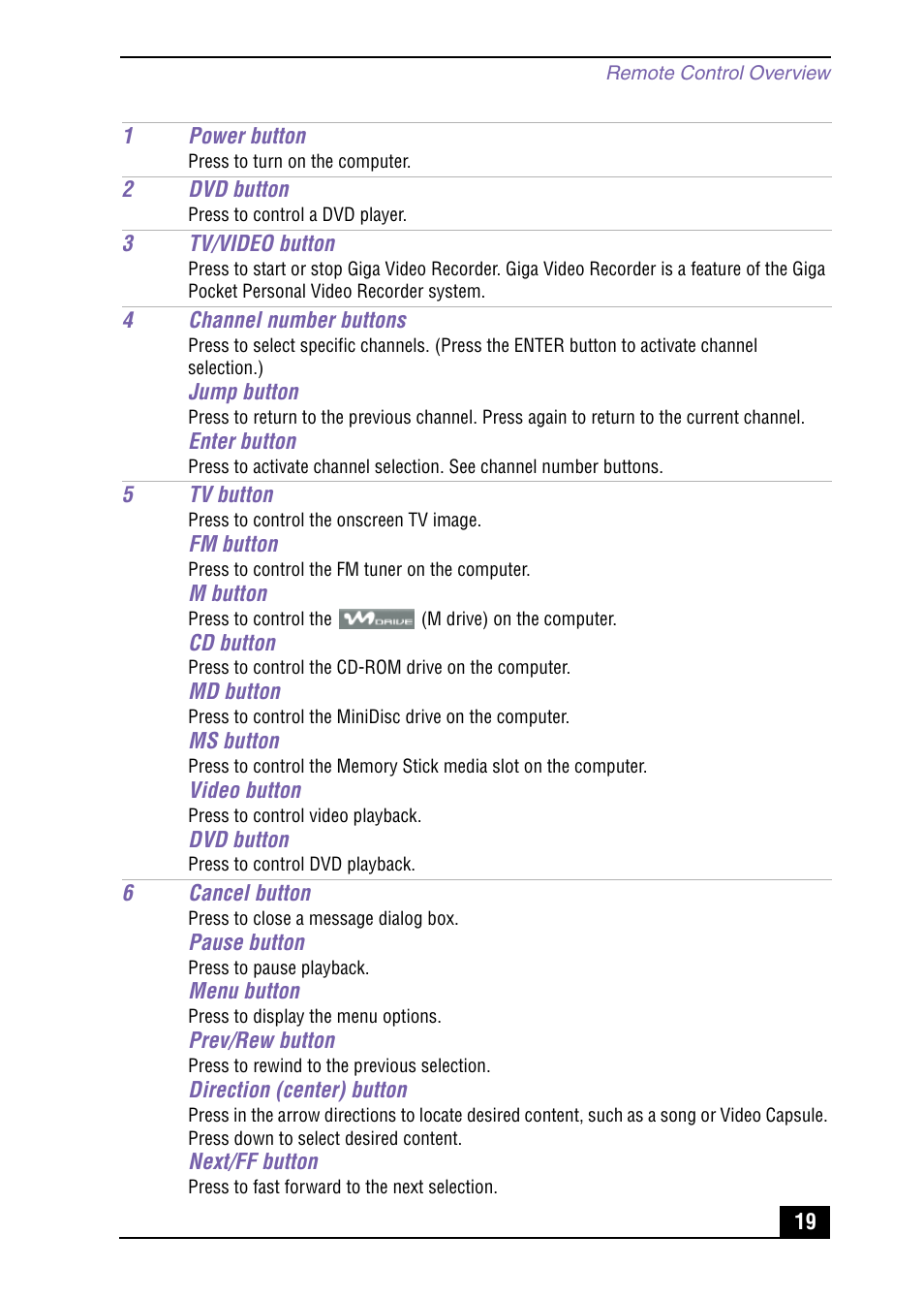 Sony PCV-MXS10 User Manual | Page 19 / 105