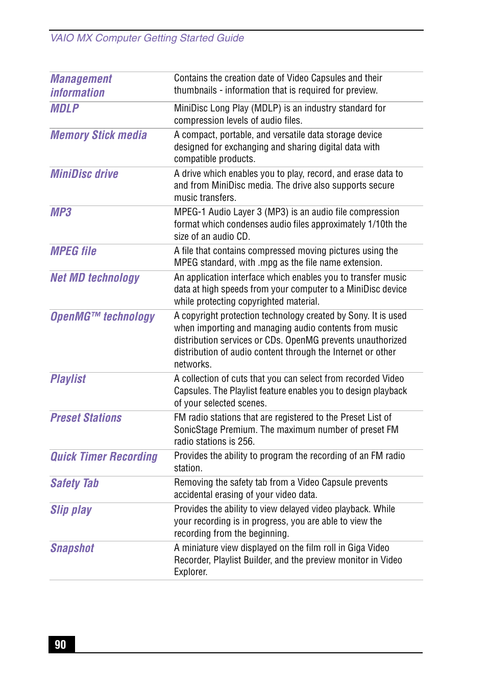 Sony PCV-MXS10 User Manual | Page 90 / 105