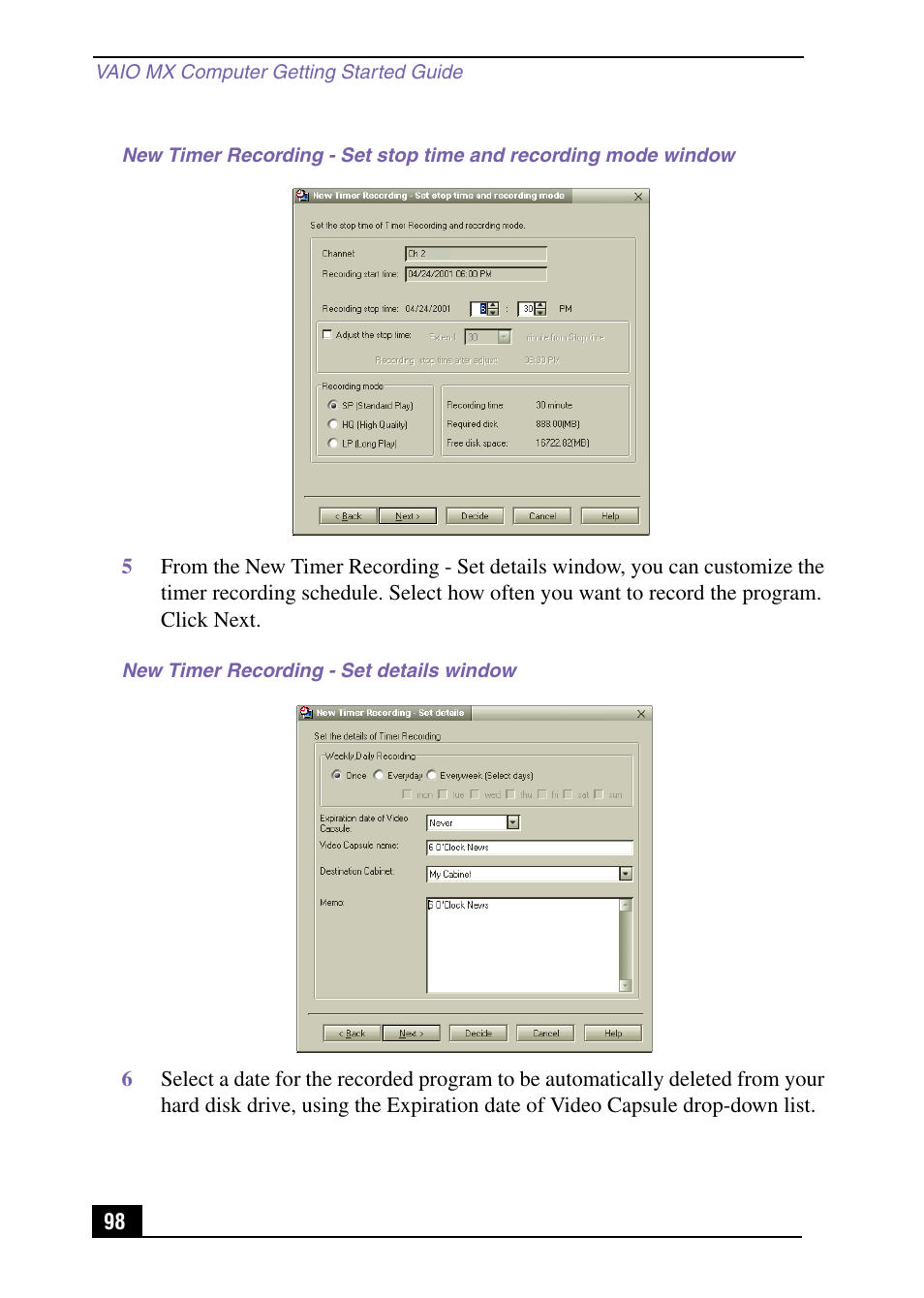 Sony PCV-MXS10 User Manual | Page 98 / 105