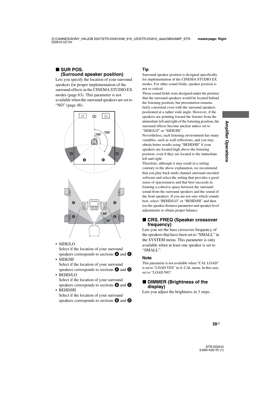 Sony STR-DG910 User Manual | Page 59 / 100